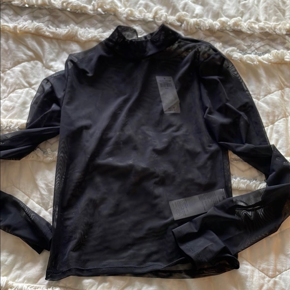 Abercrombie & Fitch sheer mock neck top